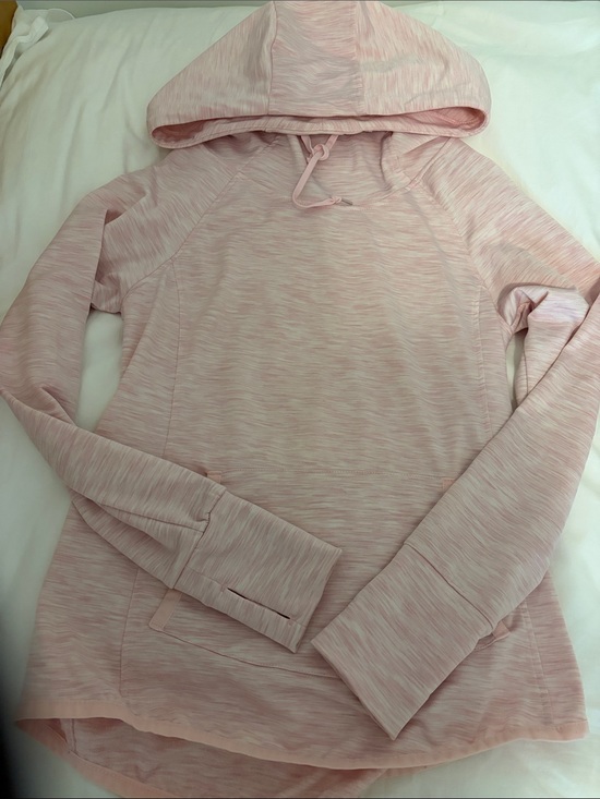 90 Degree By Reflex Tops - 90 Degree By Reflex Light Pink Heathered Hooded Pullover